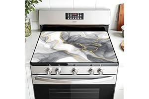AOHMPT Multi-Design Stove Top Cover for Glass/Electric Stoves - 3-in-1 Heat-Resistant Protector Mat, Non-Slip Drying Rack 28"x20"