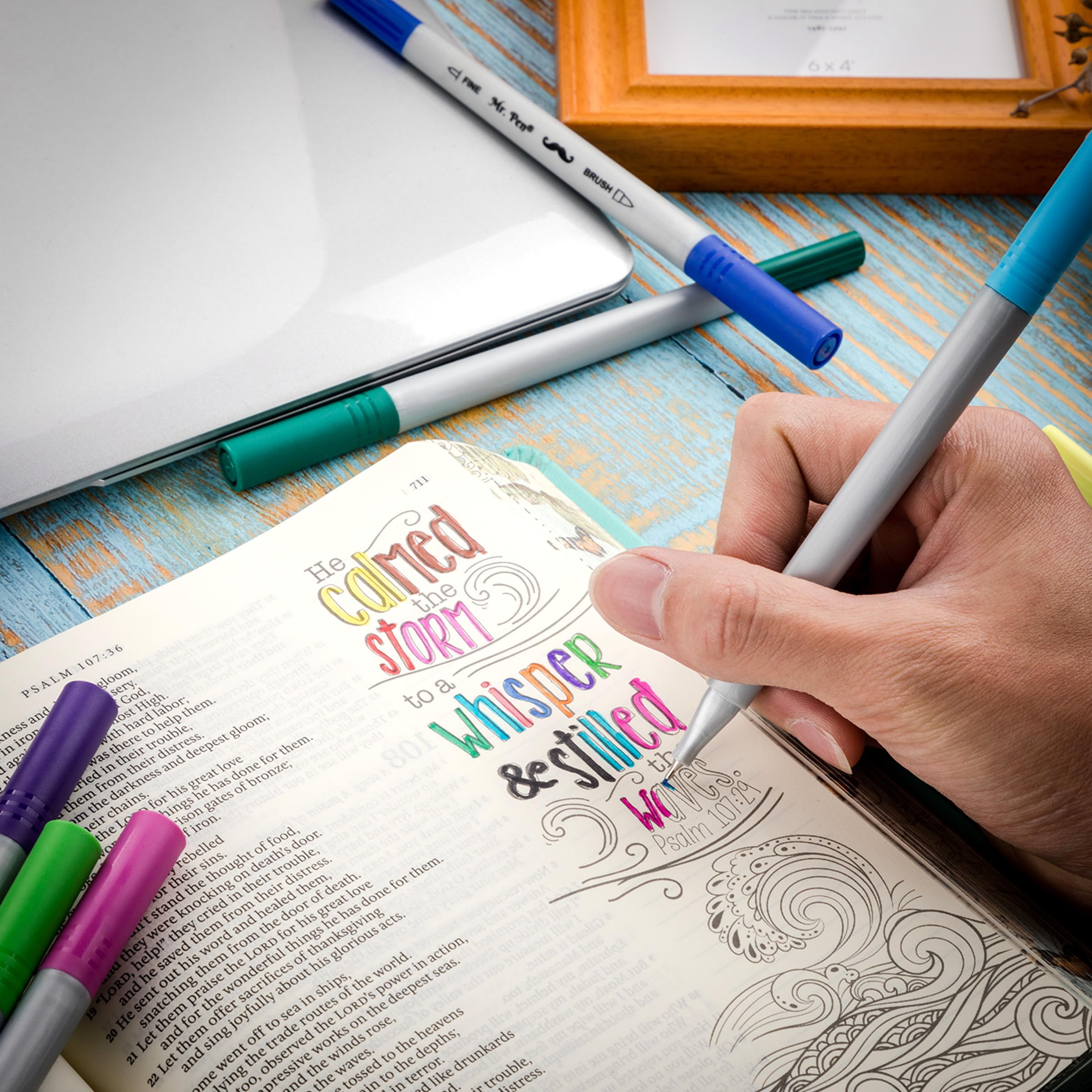 Mr. Pen- Dual Tip Brush Pens, 12 Colors, Art Markers for Coloring