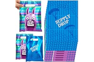 Haxpacal Video Game Goodie Bags 50Pcs Llama Treat Candy Plastic Bags for Llama Bag Video Game Theme Party Supplies Gamer's Birthday Party Decorations