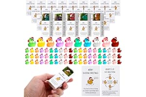 CINNVOICE 50 Sets Christmas Bulk Gifts for Coworkers Mini Lucky Duck with Box for Employee Gifts Encouragement Breathing Appreciation Emotional Cheer Tiny Pocket Animal for Group Teams (Multicolor Duck)