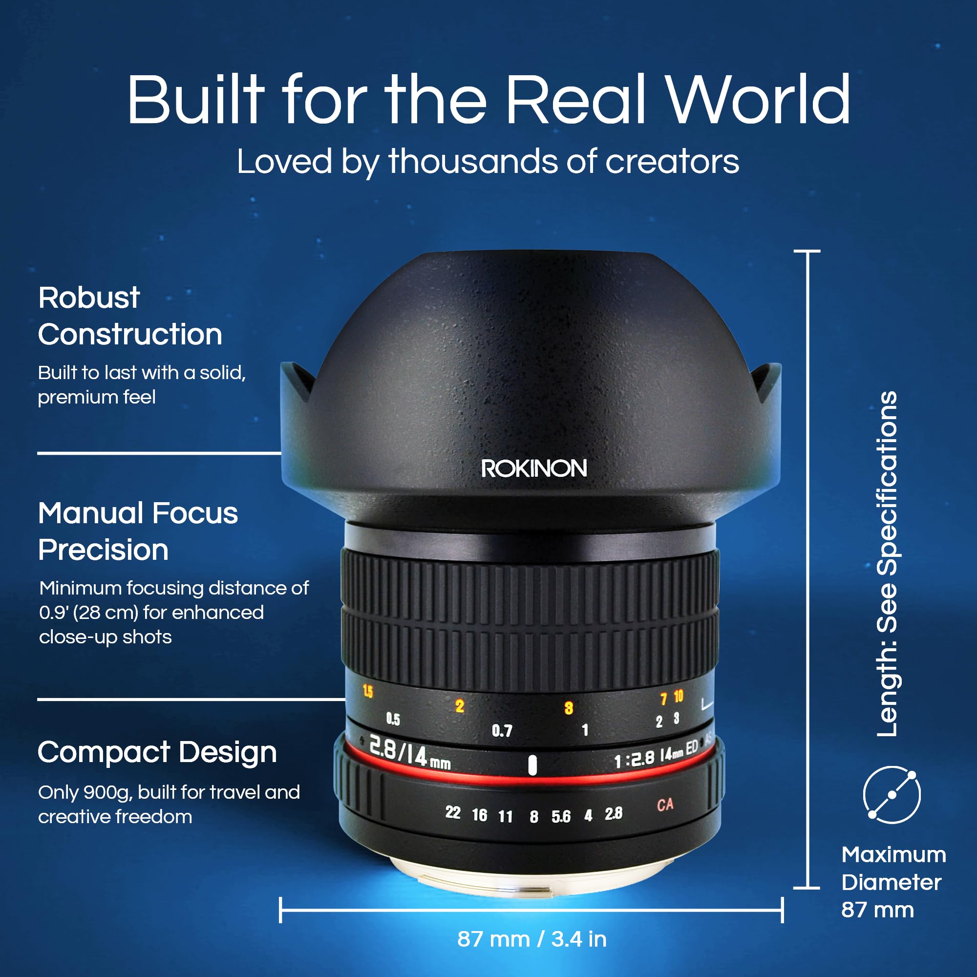 Rokinon 14mm f/2.8 Lens for Sony E