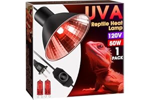 Briignite Reptile Heat Lamp Red, Reptile Night Lamp 50W, G9 Heat Bulb & Dome Reptile Light Fixture, Aluminum Reflector, Dimmable Heat Lamp for Chicken Turtle Snake Gecko Lizard, 1 Pack