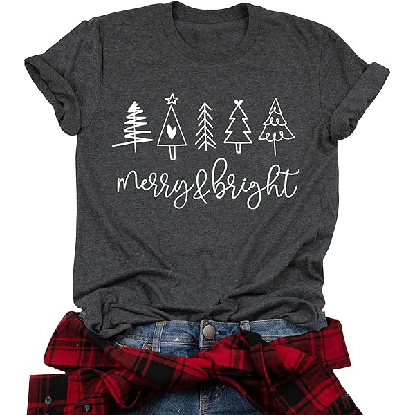 Christmas Shirts For Women Plus Size Funny 3/4 Sleeve Henley V Neck