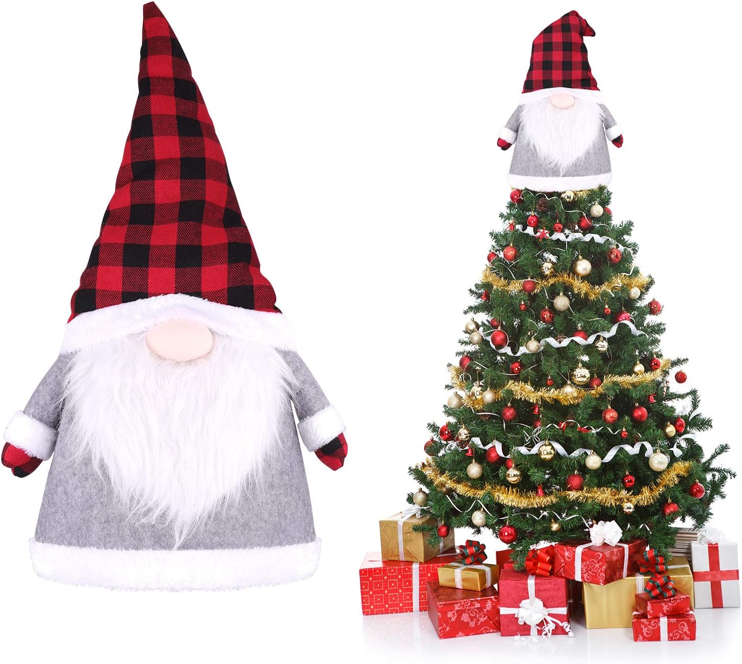 Christmas Tree Topper Decorations Gnomes Indoor Farmhouse Xmas Decor 25