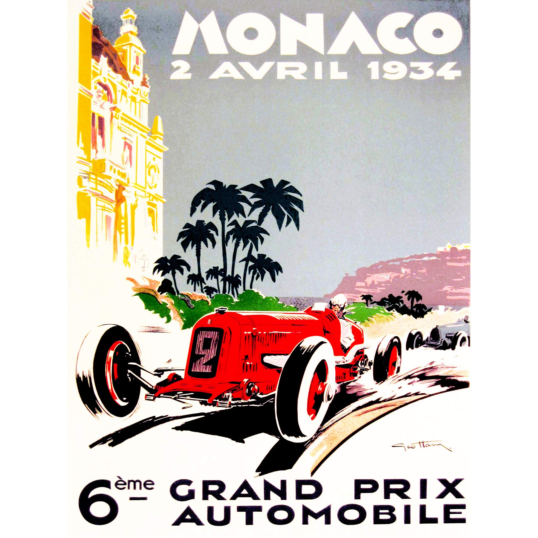 Wee Blue Coo Vintage Advert Transport Grand Prix Monaco Art Canvas Print