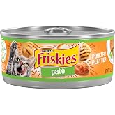 Purina Friskies Wet Cat Food Pate, Poultry Platter, (24) 5.5 oz Cans | Moist cat food packed with poultry flavors, smooth easy-to-chew pate texture, made with no artificial colors or preservatives