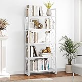YITAHOME 5 Tiers Bookshelf, Modern White