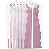 Simple Houseware 60-Inch Clear Garment Bags with Zipper for Suits, Dresses, Costumes, Uniforms - 6 Pack