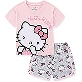 Hello Kitty Girls Short Sleeve T-Shirt and Shorts Set 2 Piece for Big Kids