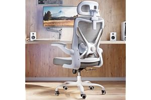 Ergalithic Ergonomic Office Chair - X-Shaped Computer Desk Chair Comfy, Gaming Chair, Office Chair with Lumbar Support, Mesh Office Chairs with Headrests, Desk Chair for Long Hours (Grey Silver)