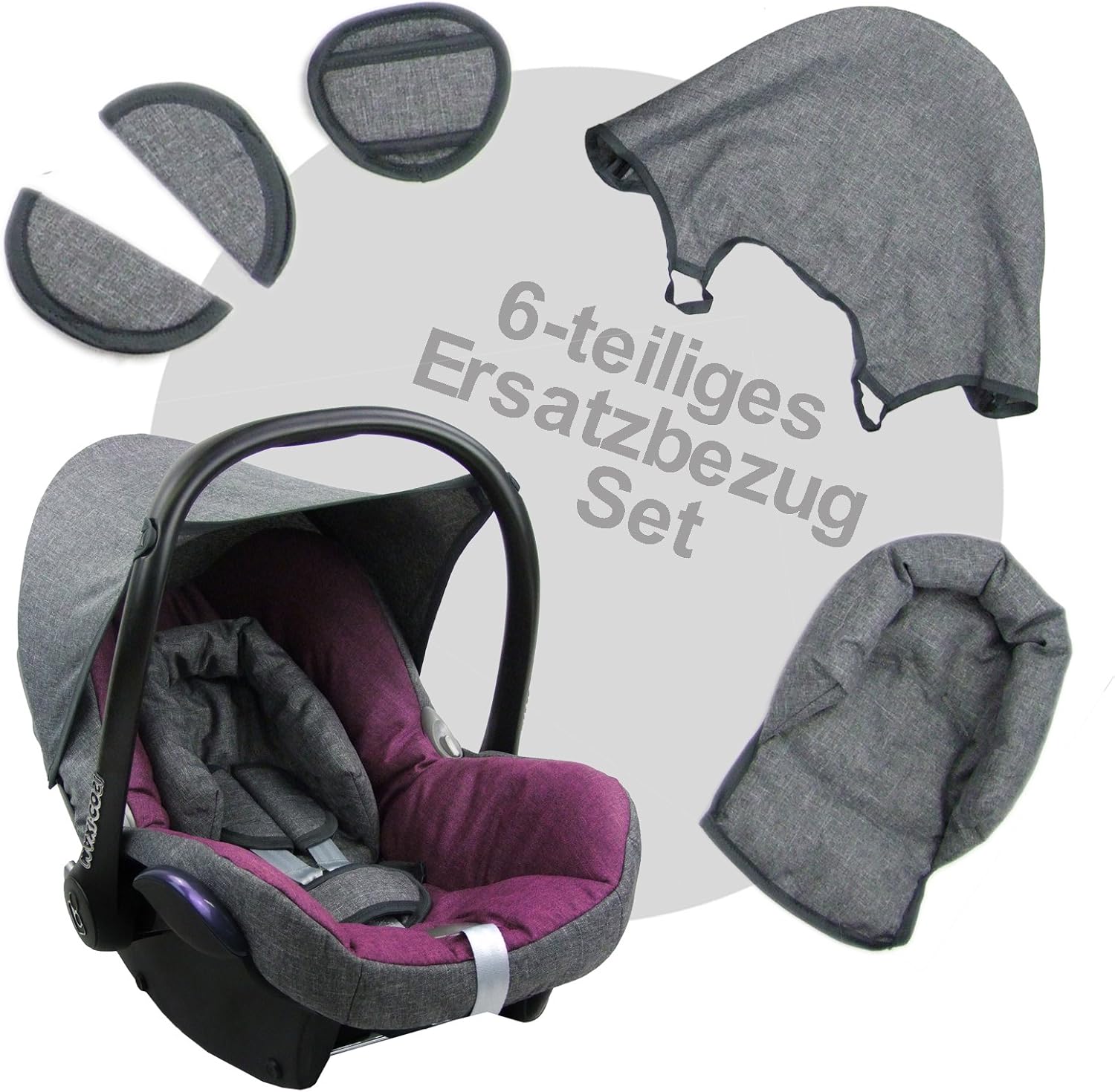 Bambiniwelt Housse De Rechange Pour Maxi Cosi Cabriofix Bebe Mel Gris Gris Fonce Equipements De Promenade Bebe Puericulture