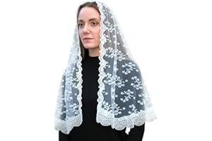 Mantveil Catholic Church Mantilla Veil: Long Vintage Christian Latin Mass Head Covering Spanish Lace Chapel Veils for Women