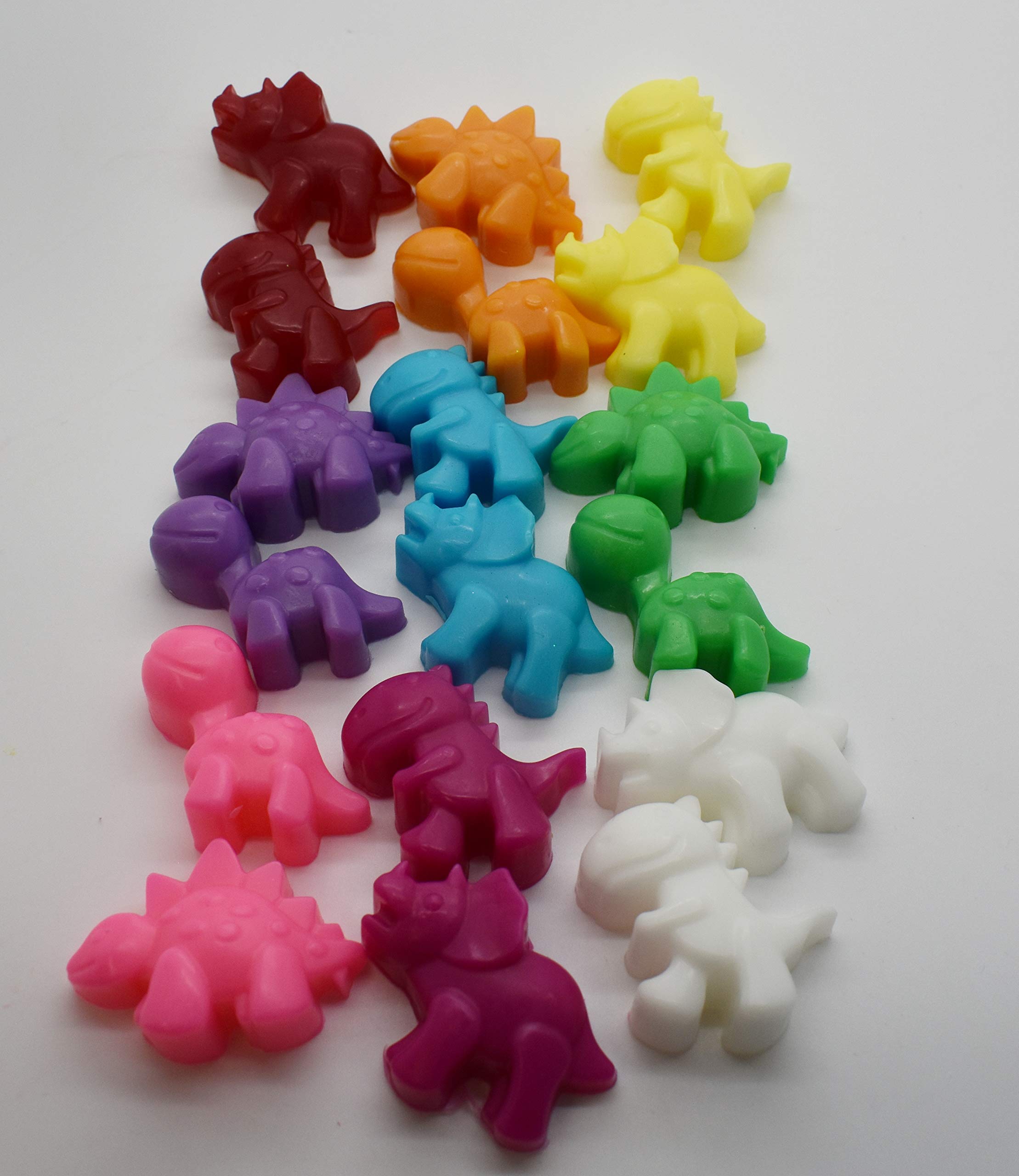 30 x Mini Soap Shapes - Multicoloured - Scented - SLS Free (Dinosaurs)