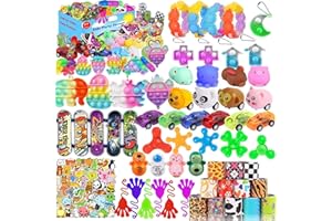 109 Pack Party Favors for Kids 4-8 8-12, Pop Fidget Toys, Birthday Gifts, Treasure Box Toys for Classroom, Carnival Prizes, P