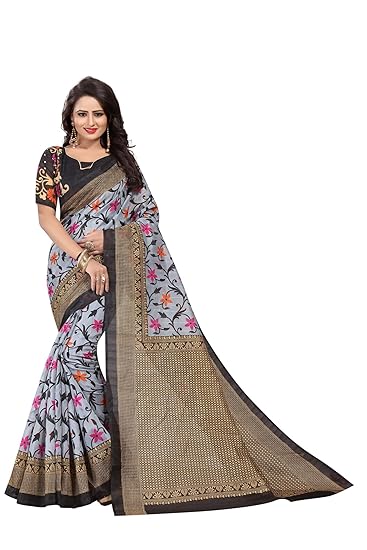 art silk with blouse piece Saree