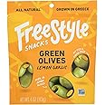 Freestyle Snacks Lemon Garlic Green Olives, 4 OZ