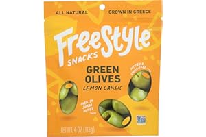 Freestyle Snacks Lemon Garlic Green Olives, 4 OZ