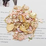 Julie Wang 20 Pieces Pink Enamel Metal Charms Assorted Styles 2-3 cm view 5