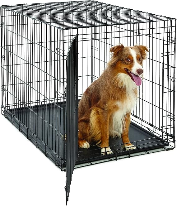 Large Dog Crate Midwest Life Stages Folding Metal Dog Crate Divider Panel, Floor Protecting