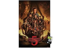 Netflix Stranger Things: Season 5 (2025) - Kyle Lambert Group Wall Poster with Pushpins, 34L" x 22.4W", Premium Poster & Push