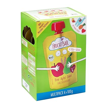 Fruchtbar Multipack Bio Fruchtpuree Birne Apfel Dinkel Mit Kinder Tattoos 4x100g Amazon De Lebensmittel Getranke
