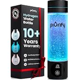 PIURIFY Hydrogen Water Bottle Generator | 6300+ PPB | USA Certified | 10+ Years Warranty | 10 OZ | SPE/PEM Tech | Portable | Nasal Cannula Included | Black