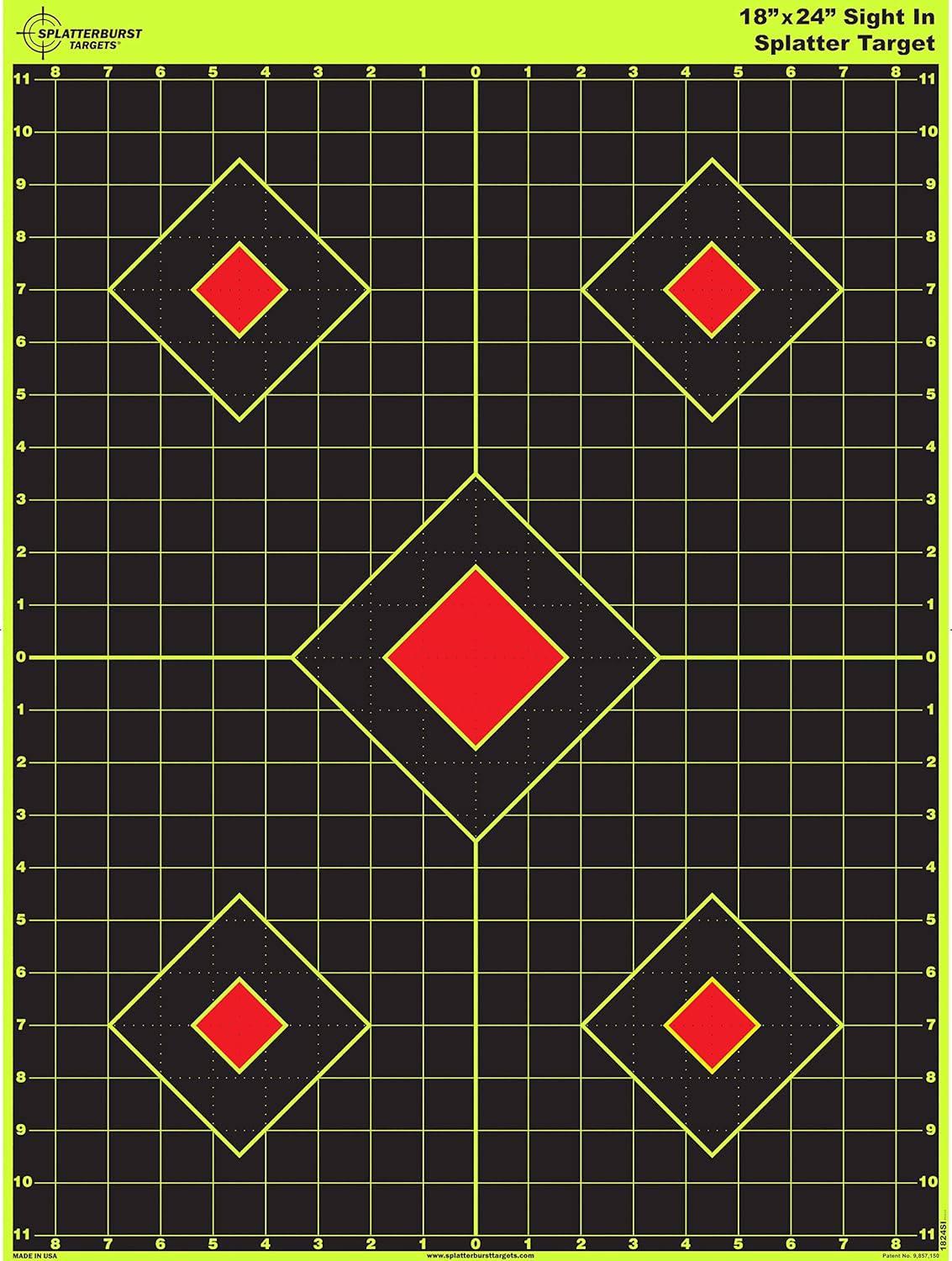 Splatterburst Targets - 18 x 24 inch - Sight in Shooting Target - Shots Burst Bright Fluorescent Yellow Upon Impact - Gun - Rifle - Pistol - Airsoft - BB Gun - Air Rifle - Made in USA : Sports & Outdoors