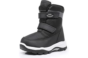 Ahannie Boys Girls Snow Boots Toddler Kids Winter Boots Water Resistant Cold Weather Shoes (Toddler/Little Kid)