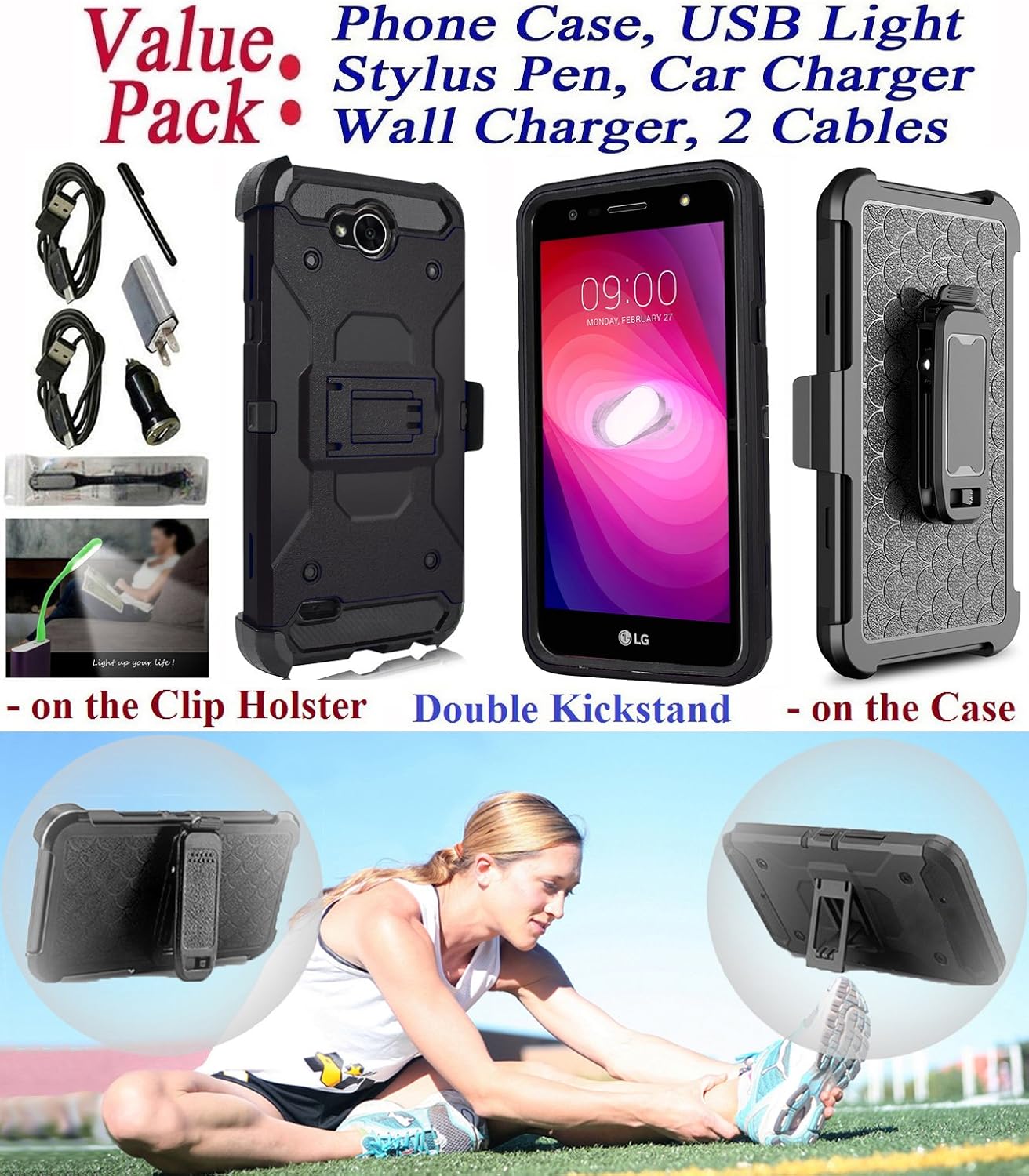 Best Lg X Power Phone Bumper Kick Stand