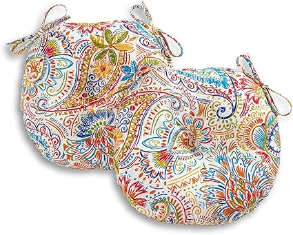 Amazon Com South Pine Porch Am5816s2 Jamboree Jamboree Paisley 15 Inch Round Outdoor Bistro Chair Cushion Set Of 2 Garden Outdoor