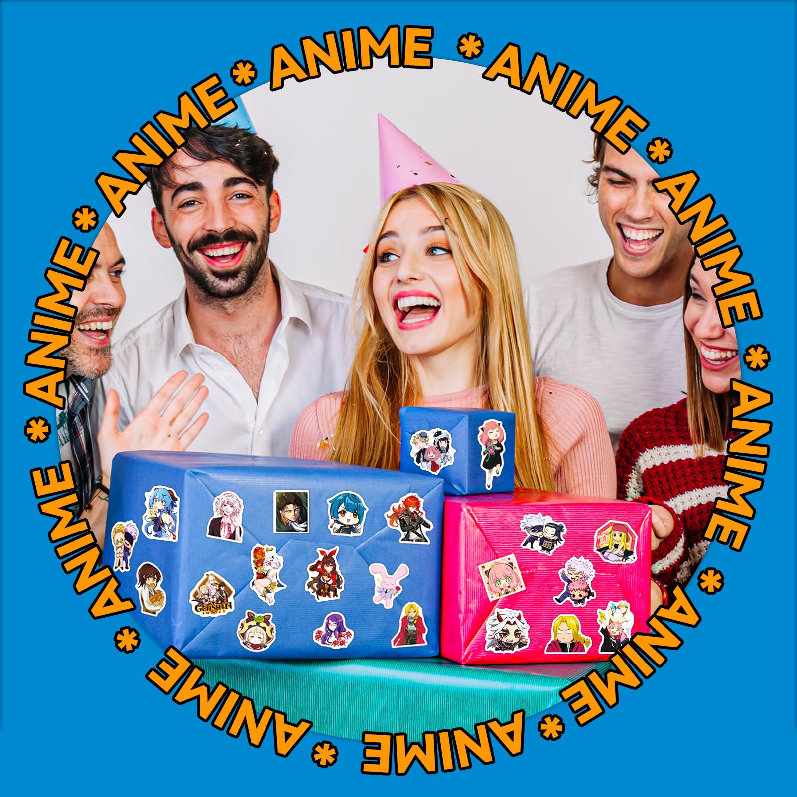 640 PCS Mixed Anime Stickers Pack - 16 Themes, 32 Sheets, Waterproof Decals for Water Bottles, Computers, Skateboards, Guitars - Suitable for Kids, Adults, Teens
