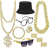 GIFIKOI Hip Hop Costume Kit 80s 90s Rapper Accessories