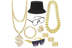 GIFIKOI Hip Hop Costume Kit 80s 90s Rapper Accessories
