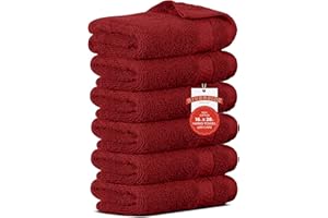 RIVERSIDE 6 Pack Premium Hand Towels Set, 16x28 inches, 100% Ring Spun Cotton, 600 GSM, Soft, Quick Dry and Highly Absorbent,