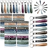 Unittype 120 Pcs Valentines Bible Verse Bracelet Christian Keychain Silicone Wristband Religious Gift Bulk for Men Women