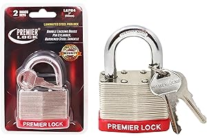PREMIER LOCK Grip Tight Tools Laminated Padlock, 2-Inch,Sliver
