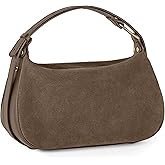 TAKEASY Italian Genuine Leather Crossbody Bag for Women with Adjustable Strap | Mixed Suede & Calfskin Small Shoulder Purse