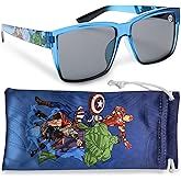 Sun-Staches Marvel Avengers Kids Sunglasses Stylish, Comfortable & Durable UV-Protective Superheroes Glasses With Soft Carrying Case - Officially-Licensed Marvel Gifts