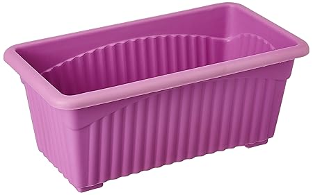 First Smart Deal Plastic Rectangle Pot (Purple, Pack of 3)
