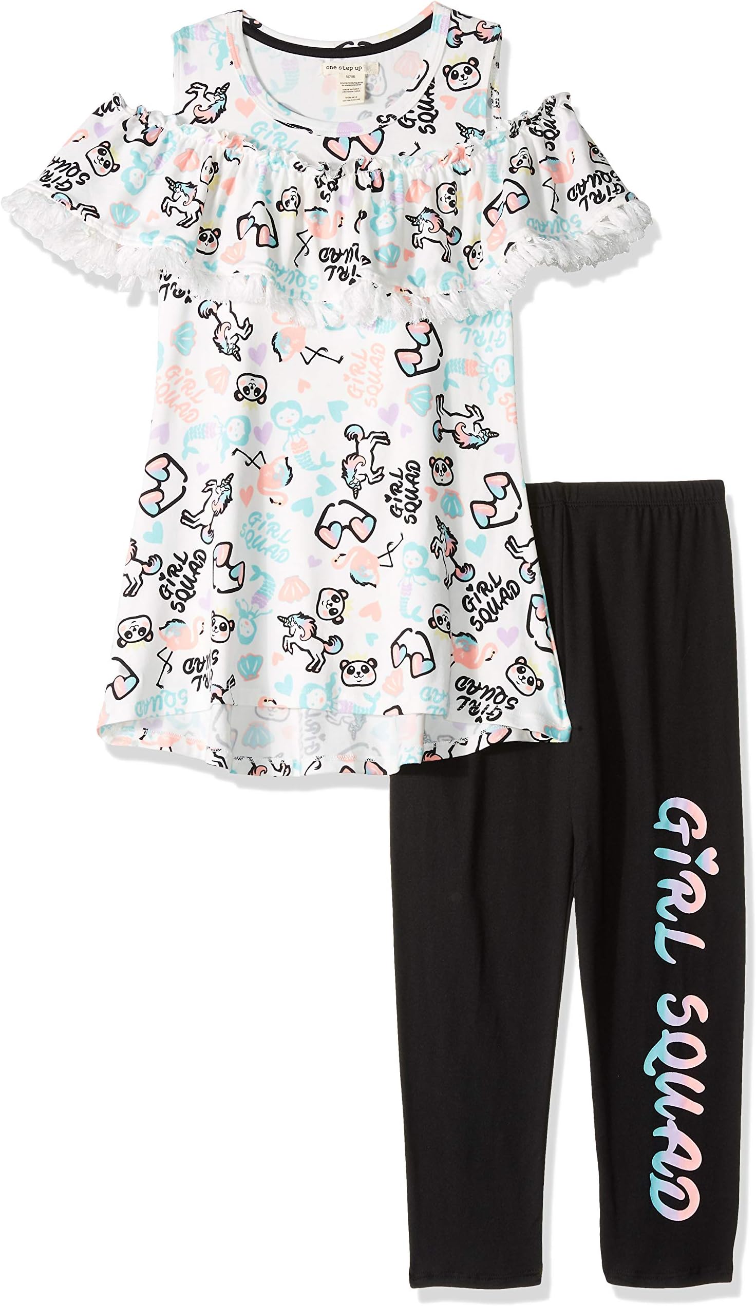 One Step Up Girls' 2 Pc Knit Top and Legging Set