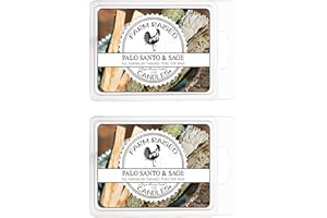 Palo Santo & Sage - Scented Wax Warmer Melts - 2 Pack Combo - 100% All American Made - by Farm Raised Candles - Natural American Farmed Soy Wax