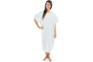 PERSONAL TOUCH HEALTH CARE APPAREL Personal Touch Unisex Hospital Patient Gown Metal Snap IV Sleeves with Telemetry Pocket - Blue & Teal Diamonds Print - One Size Pack of 2