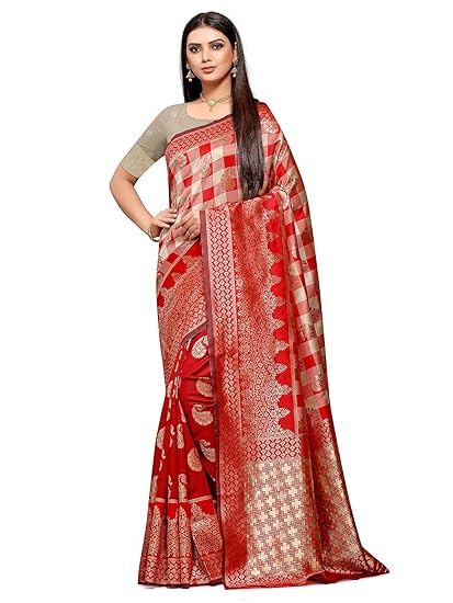Sareeka Saree Womens Jacquard Silk Saree With Blouse Piece