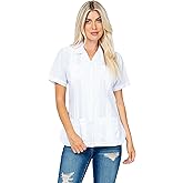 Mojito Collection Women's Cotton Blend Classic Short Sleeve 4-Pocket Guayabera