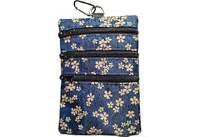 Golf valuables Pouch, Zipper Golf Ball Bag with 4 Pockets, Golf Accessories Pouch for Storing Balls,tees,Mobile Phone,Keys, C