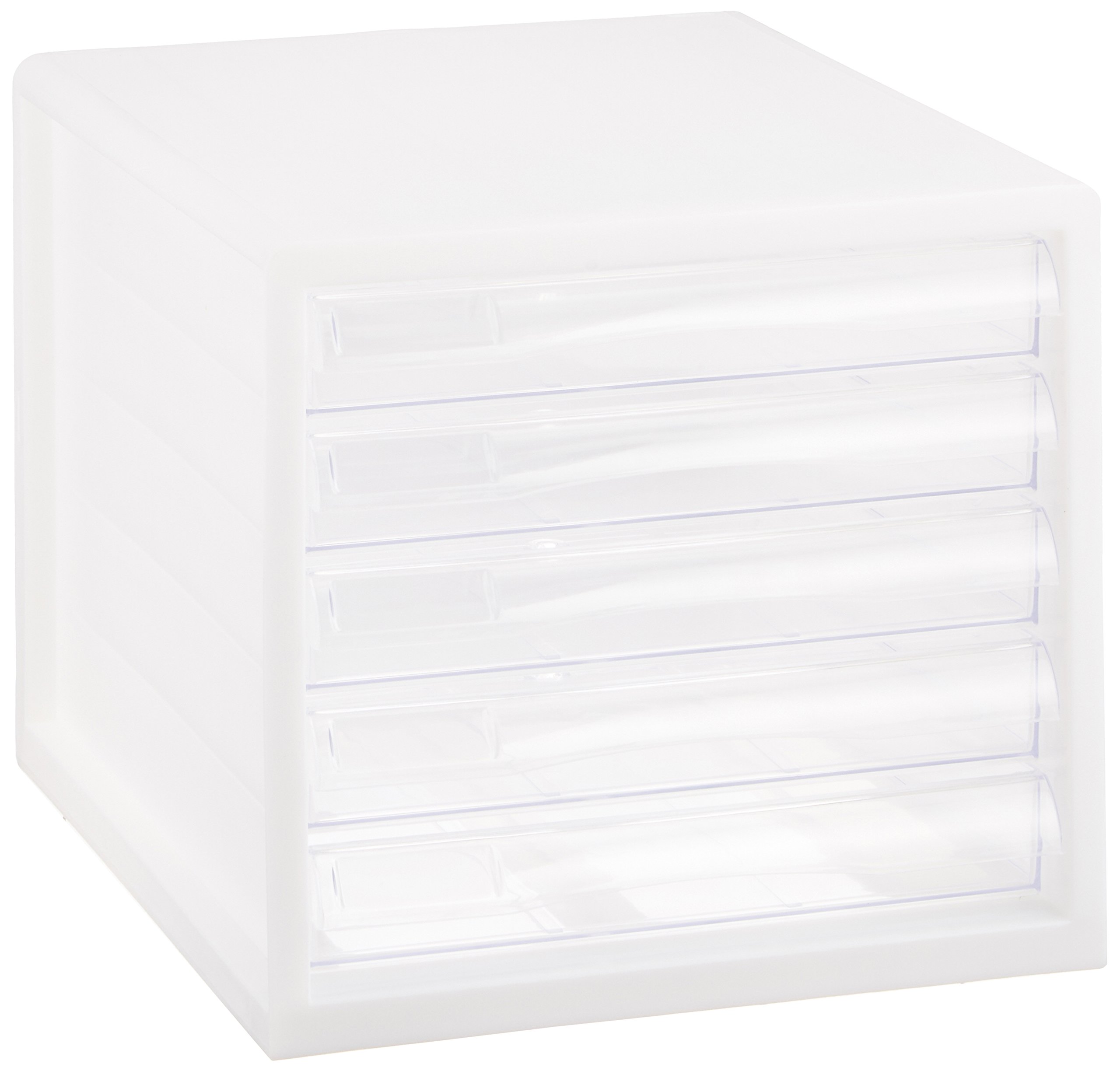 ナカバヤシ A4レターケース5段（浅5） ホワイト A4E-05W商品画像