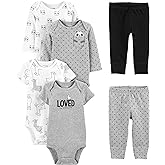 Simple Joys by Carter's unisex-baby 6-piece Bodysuits (Short and Long Sleeve) and Pants Set