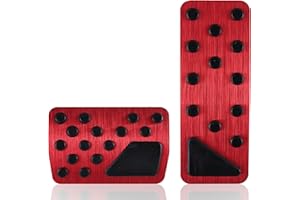 Amiss 2PCS Non-Slip Foot Pedals Pads Fit for Jeep Grand Cherokee Dodge Durango 2011-2022, Auto Aluminum Pedal Covers Accelerator Brake Pedal Cover, Car Interior Accessories Kits - Red