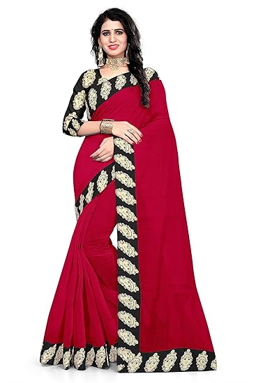Winza Designer Womens Silk Saree with Blouse (DEVI BORDERB)