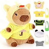 redaica Capybara Plush with 9 Clothes & Accessories, DIY Capibara Plushies Dress Up Toys, Valentine Gifts for Kids Classroom, Cute Capybara Stuffed Animal Plush Christmas Birthday Gifts for Girls Boys